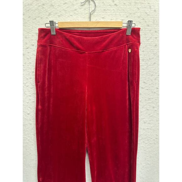 Tommy Bahamas Woman Velour Pull on Pants Small Red Spandex Pockets Boho Resort - Picture 3 of 11